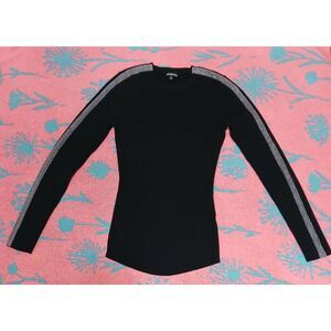 Minnie rose womens small ribbed knit viscose sweater black year round